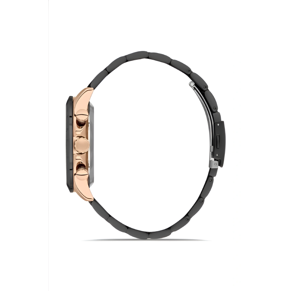 Ferro Siyah Çelik Kordon Erkek Kol Saati Fonksiyonlar Aktif 3 ATM Su Geçirmez TH-FM31455A-R - 3