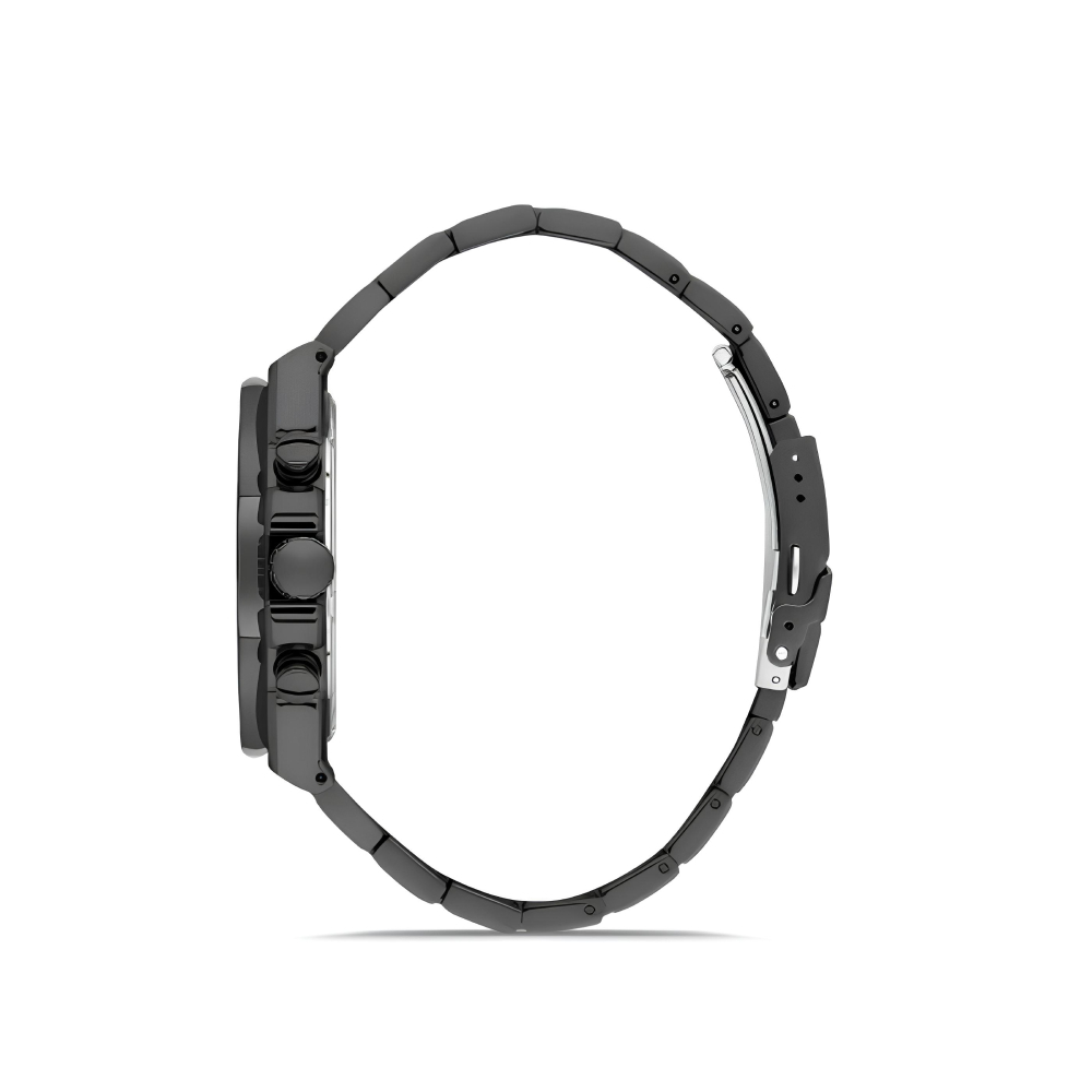 Ferro Siyah Çelik Kordon Erkek Kol Saati Fonksiyonlar Aktif 3 ATM Su Geçirmez TH-FM41110A-G - 3