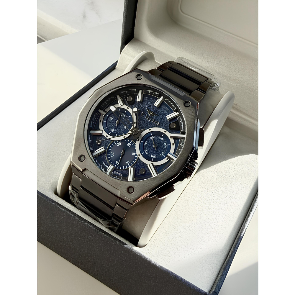 Ferro Siyah Çelik Kordon Erkek Kol Saati Fonksiyonlar Aktif 3 ATM Su Geçirmez TH-FM43023AWT-V - 1