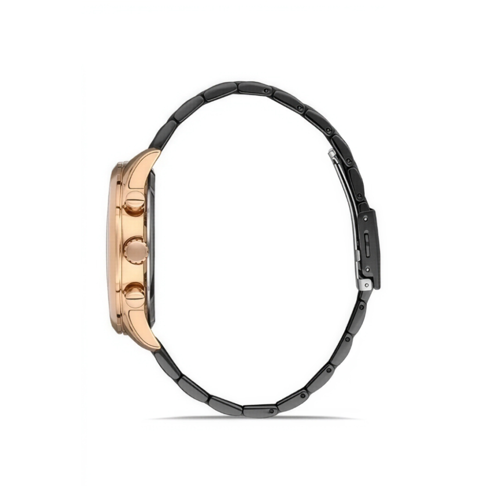 Ferro Siyah Çelik Kordon Erkek Kol Saati Fonksiyonları Aktif 3 ATM Su Geçirmez TH-FM31277A-R - 3