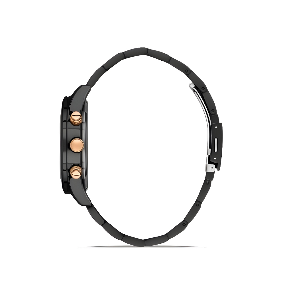 Ferro Siyah Çelik Kordon Erkek Kol Saati Fonksiyonları Aktif 3 ATM Su Geçirmez TH-FM31320A-G - 3