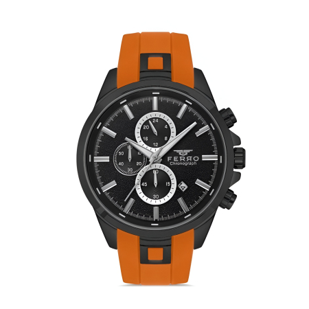 Ferro Turunucu Silikon Kordon Erkek Kol Saati Fonksiyonlar Aktif 3 ATM Su Geçirmez TH-FM31380DWT-ZL - Tesbihane