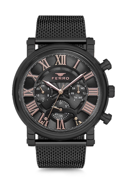 Ferro Siyah Hasır Kordon Erkek Kol Saati FM1827C-1021-G FM1827C-1021-G - 1