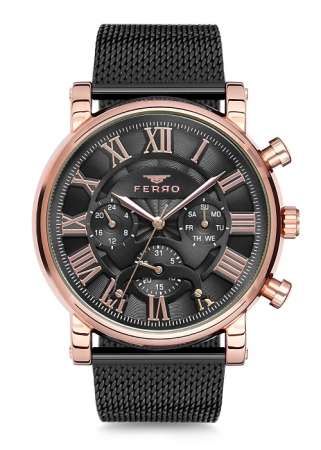 Ferro Siyah Hasır Kordon Erkek Kol Saati FM1827C-1021-R FM1827C-1021-R - FERRO