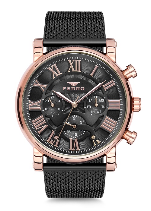 Ferro Siyah Hasır Kordon Erkek Kol Saati FM1827C-1021-R FM1827C-1021-R - 1