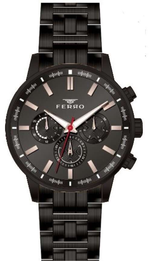 Ferro Siyah Çelik Kordon Erkek Kol Saati FM31084A-G FM31084A-G - 1