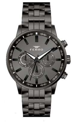 Ferro Siyah Çelik Kordon Erkek Kol Saati FM31084A-V FM31084A-V - FERRO