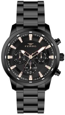 Ferro Siyah Çelik Kordon Erkek Kol Saati FM31171A-G FM31171A-G - FERRO