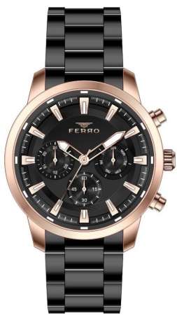 Ferro Siyah Çelik Kordon Erkek Kol Saati FM31171A-R FM31171A-R - FERRO
