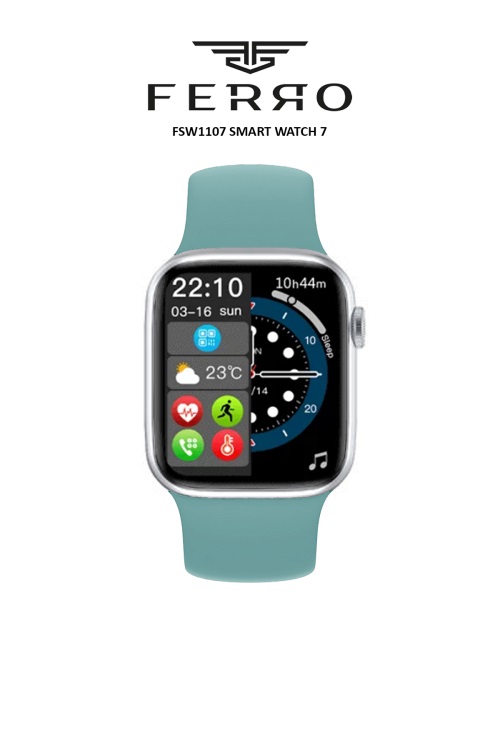 Ferro Turkuaz Renk Silikon Kordonlu Akıllı Saat TH-FSW1108-GH - 1