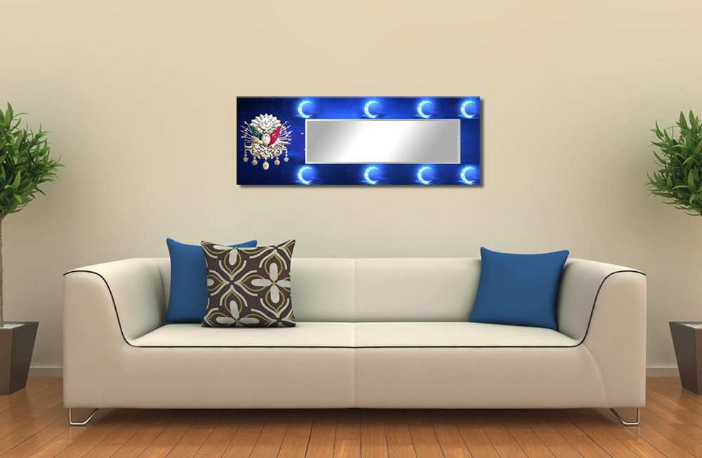 Gece Temalı Osmanlı Arma Ayna Tasarım Kanvas Tablo - 1