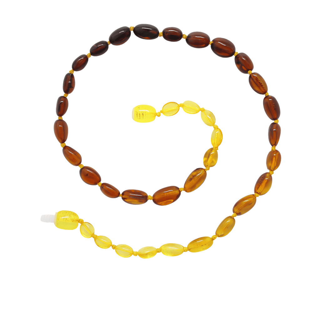 Gökkuşağı Renkli Natural Damla Kehribar Taşlı Bebek Diş Kolyesi - 1