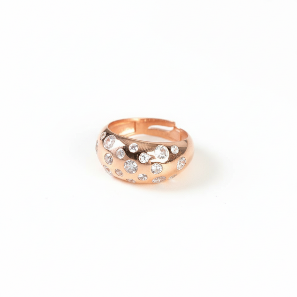 Gökyüzü Gezegenler Tasarım Rose Renk Ayarlanabilir Ölçü 925 Ayar Gümüş Kadın Yüzük - 4