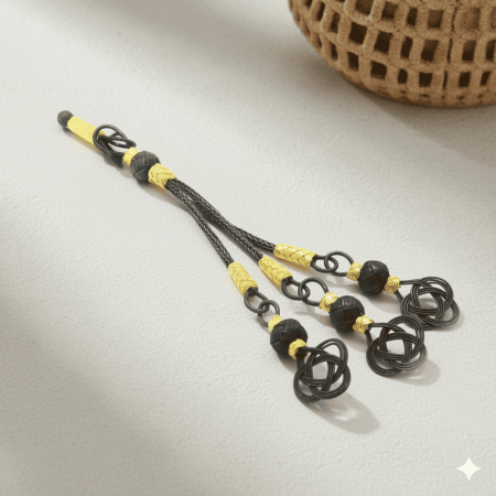 Oksitli Gri Renk 1000 Ayar Gümüş 3 lü Kazaz Püskül - Tesbihane