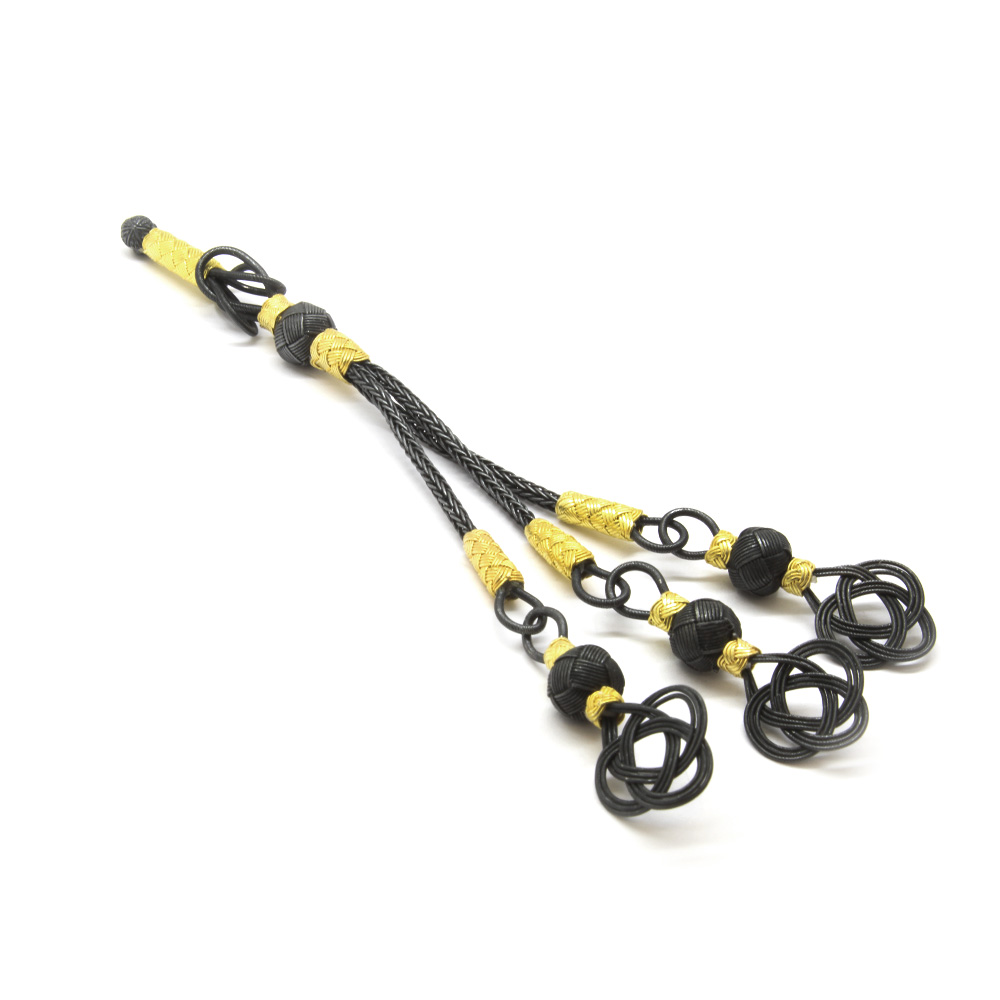 Oksitli Gri Renk 1000 Ayar Gümüş 3 lü Kazaz Püskül - 2