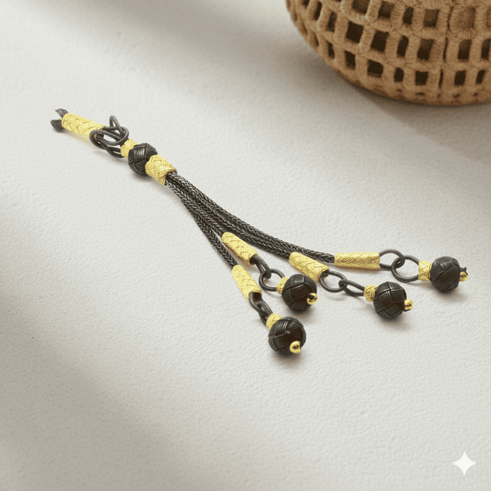 Oksitli Gri Renk Renk 1000 Ayar Gümüş 4 lü Top Kazaz Püskül - 1