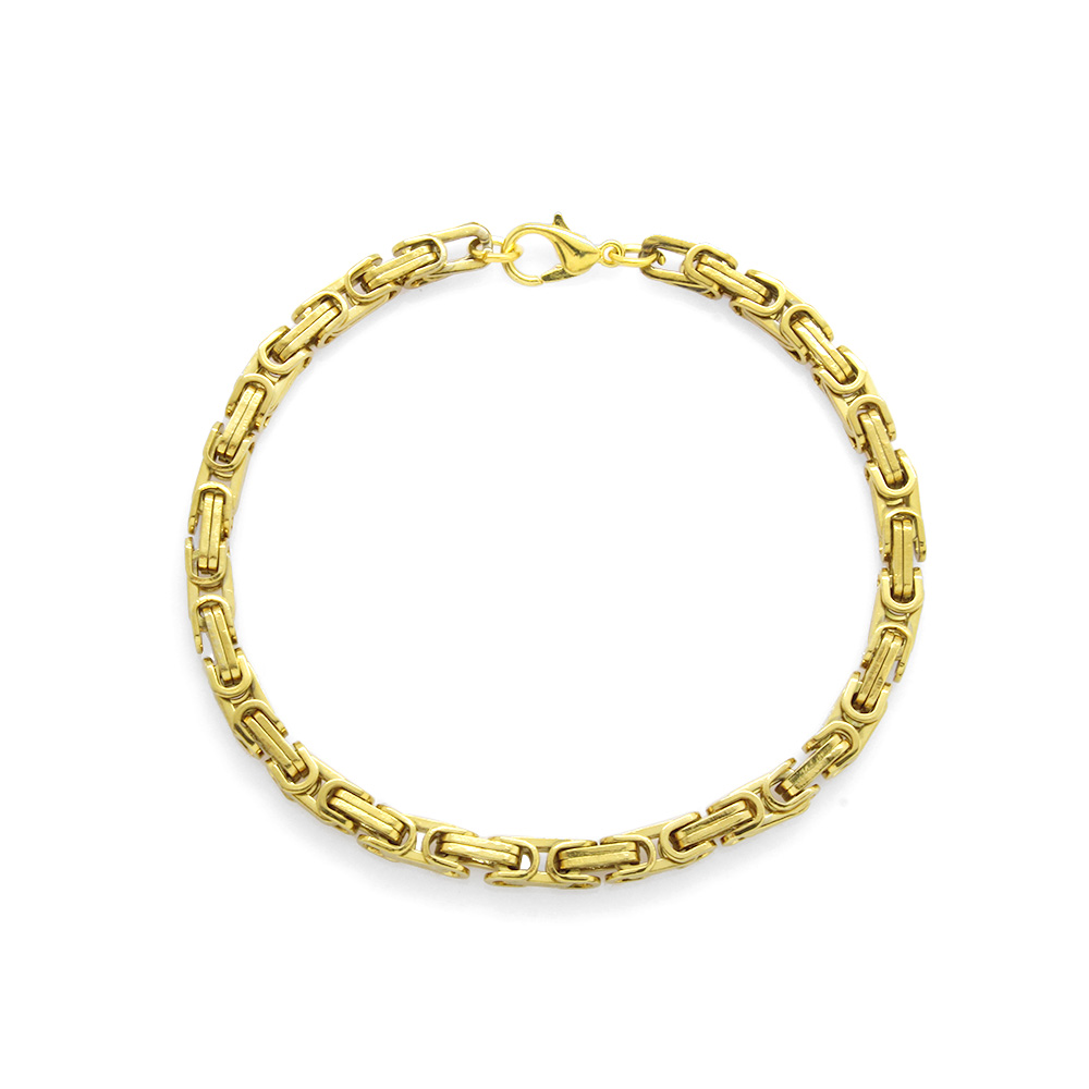 Altın Renk 917L Çelik Erkek Kral Bileklik - 5