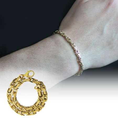 Altın Renk 917L Çelik Erkek Kral Bileklik - Tesbihane