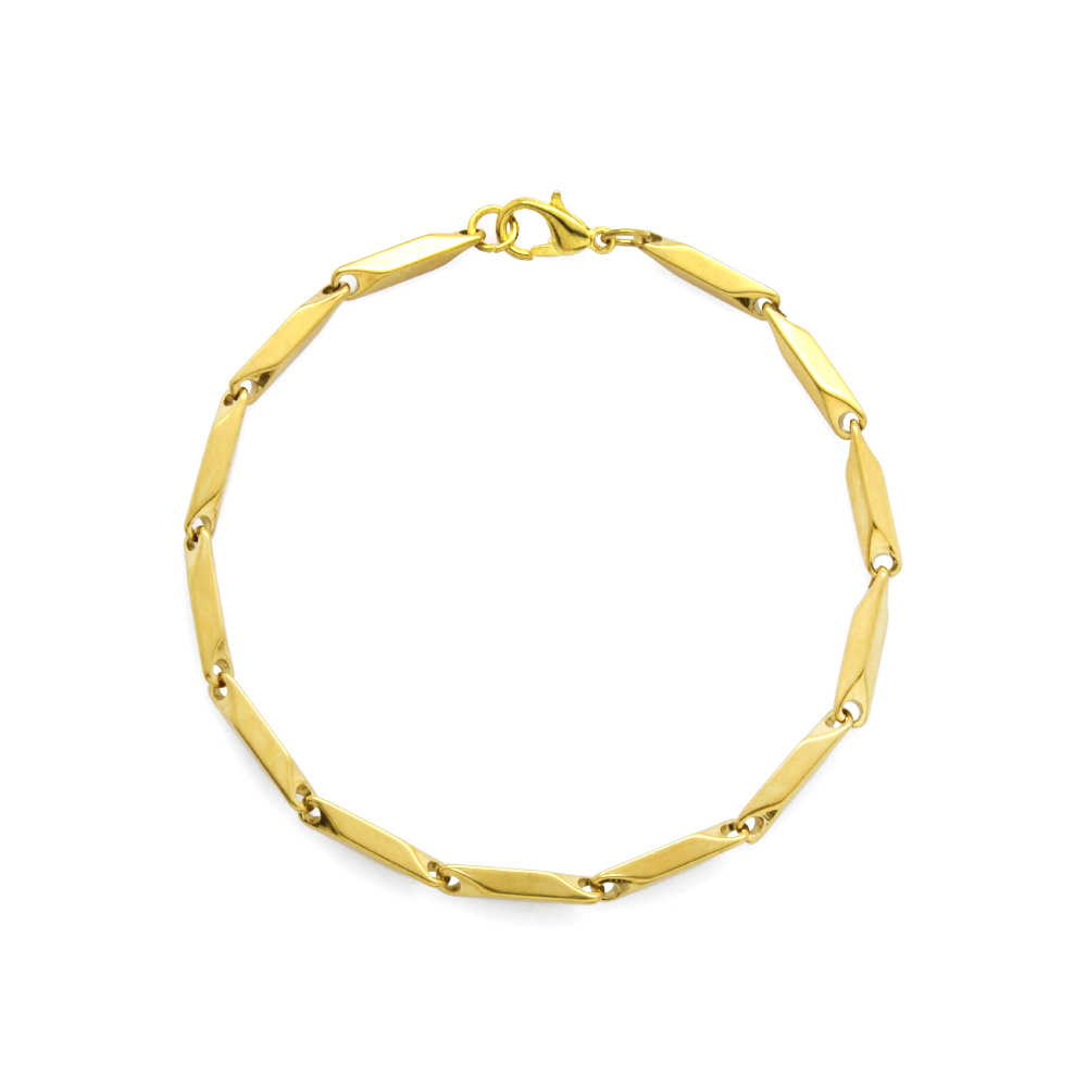 Altın Renk 917L Çelik Singapur Bileklik - 3