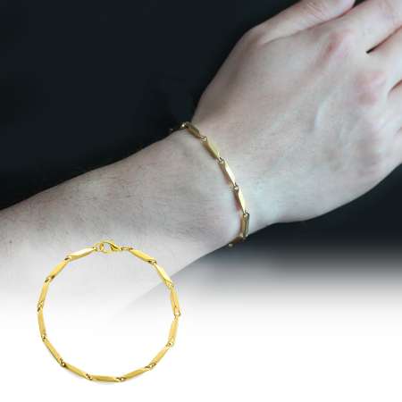 Altın Renk 917L Çelik Singapur Bileklik - Tesbihane