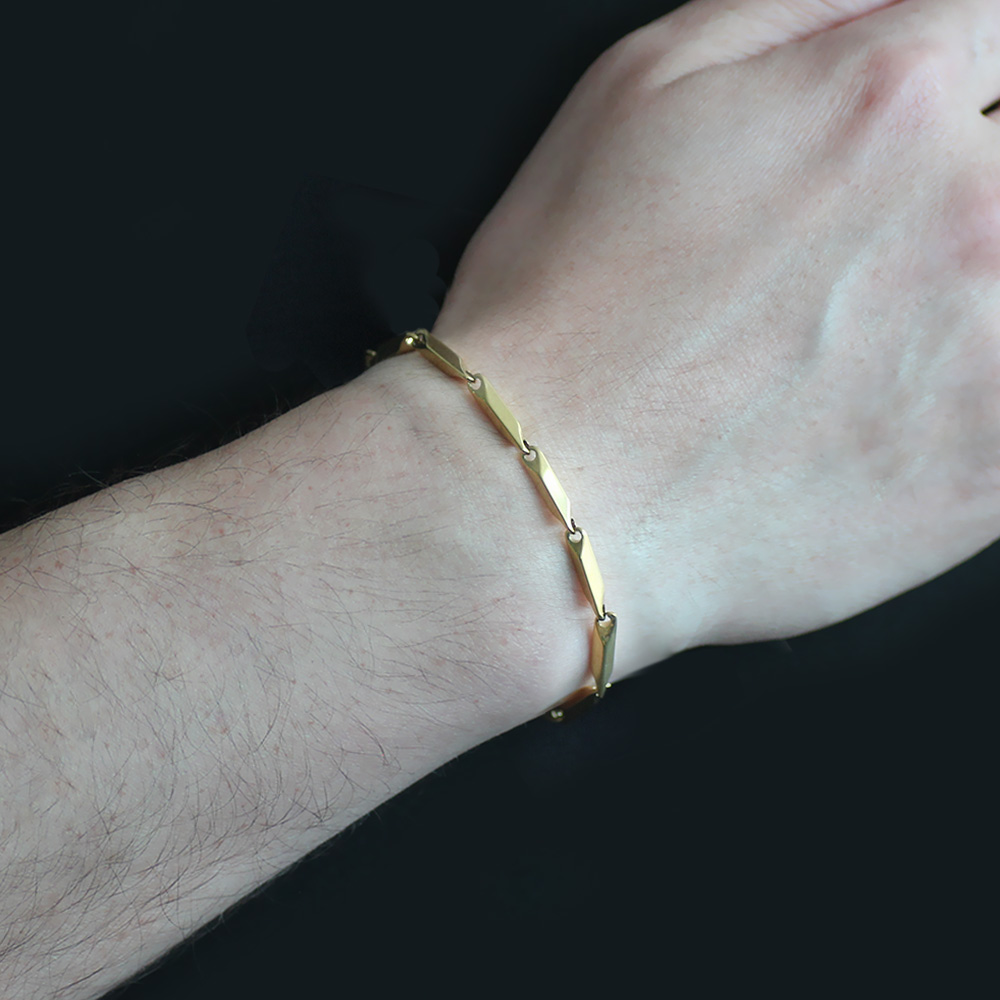 Altın Renk 917L Çelik Singapur Bileklik - 2