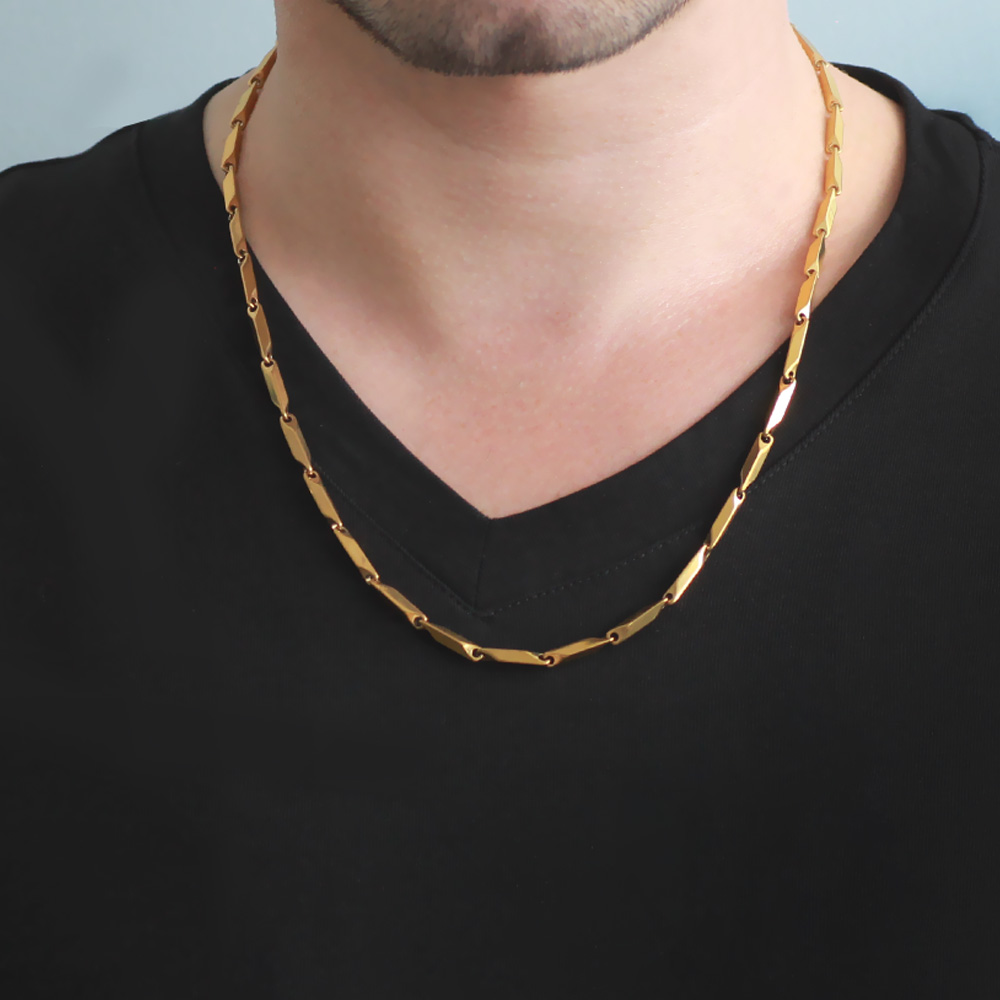 Gold Renk 917L Çelik Singapur Zincir - 6