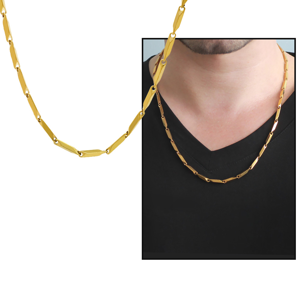 Gold Renk 917L Çelik Singapur Zincir - 3
