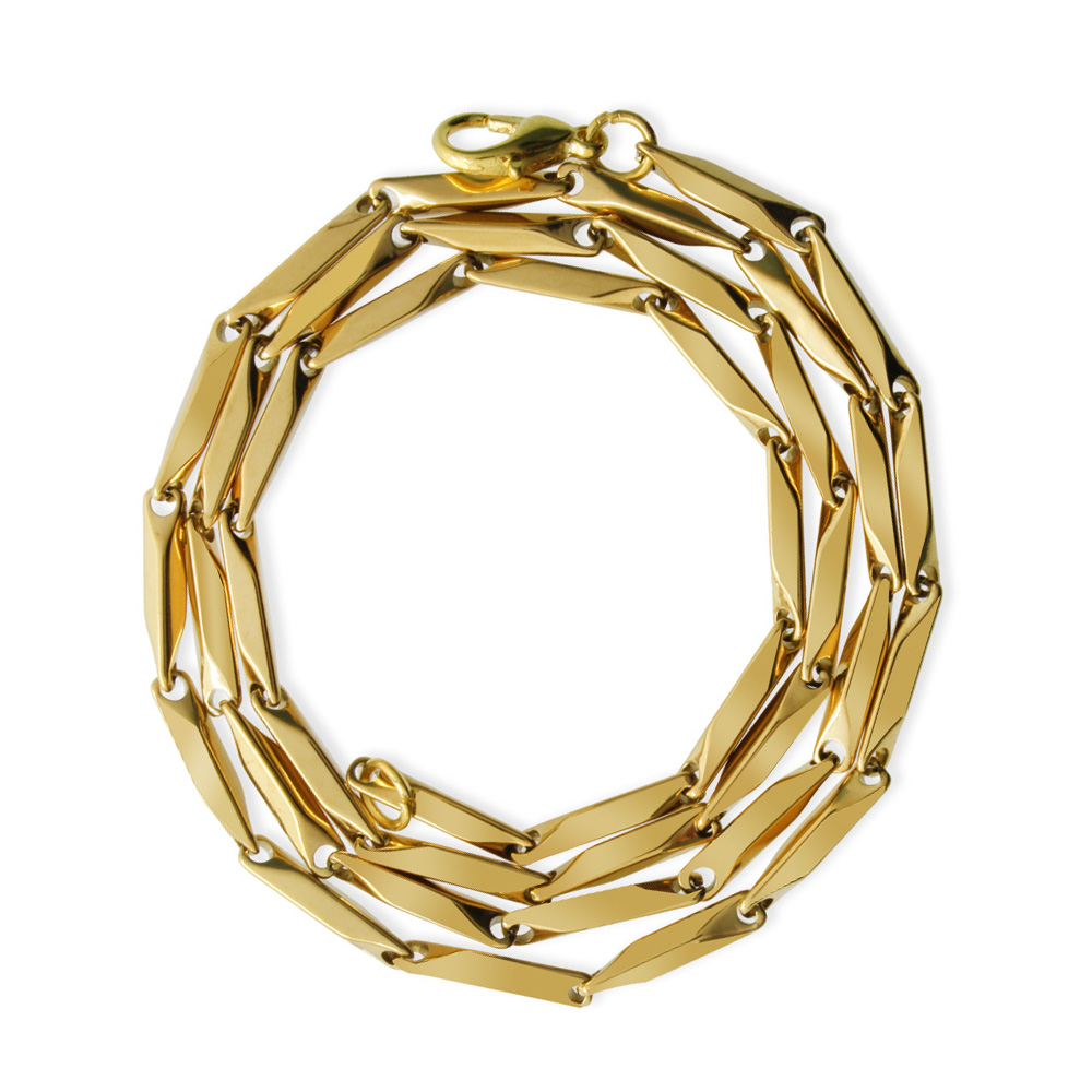 Gold Renk 917L Çelik Singapur Zincir - 2