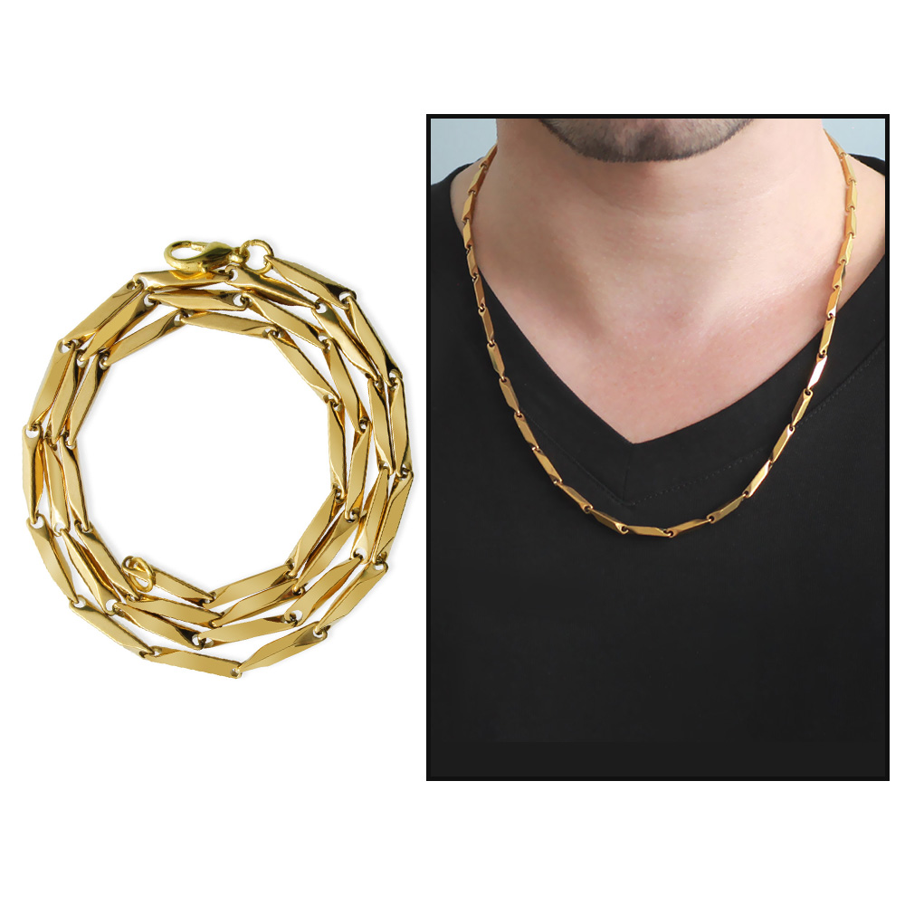 Gold Renk 917L Çelik Singapur Zincir - 1