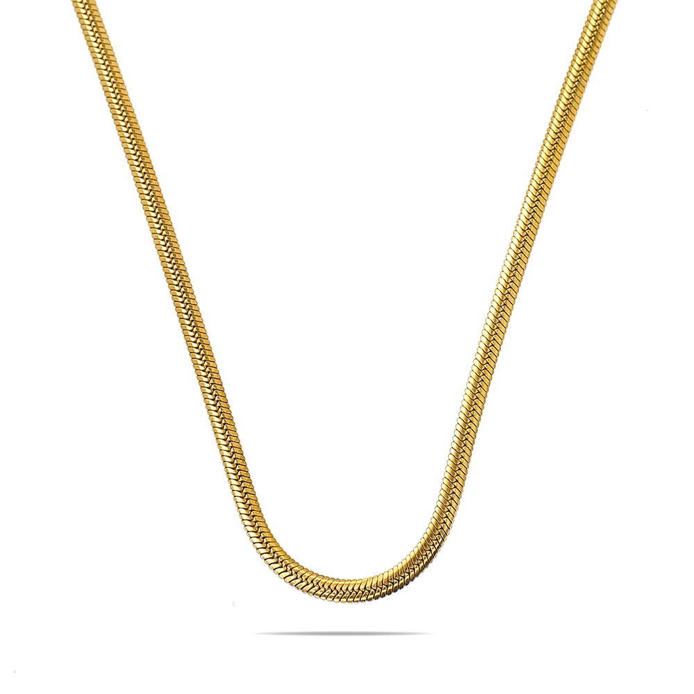 Kadın Çelik Zincir - Snake Model - Altın Renk - 55 cm Uzunluk - 5,0 mm Genişlik - 4