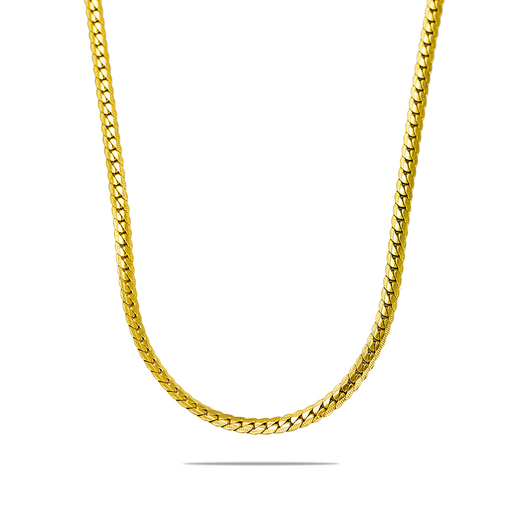 Kadın Çelik Zincir - Snake Model - Altın Renk - 45 cm Uzunluk - 2,7 mm Genişlik - 4