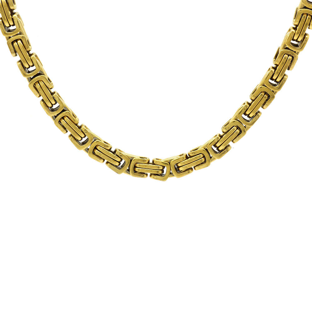 Gold Renk Ekstra Kalın Model 60 cm 317L Çelik Kral Zincir Kolye - 4