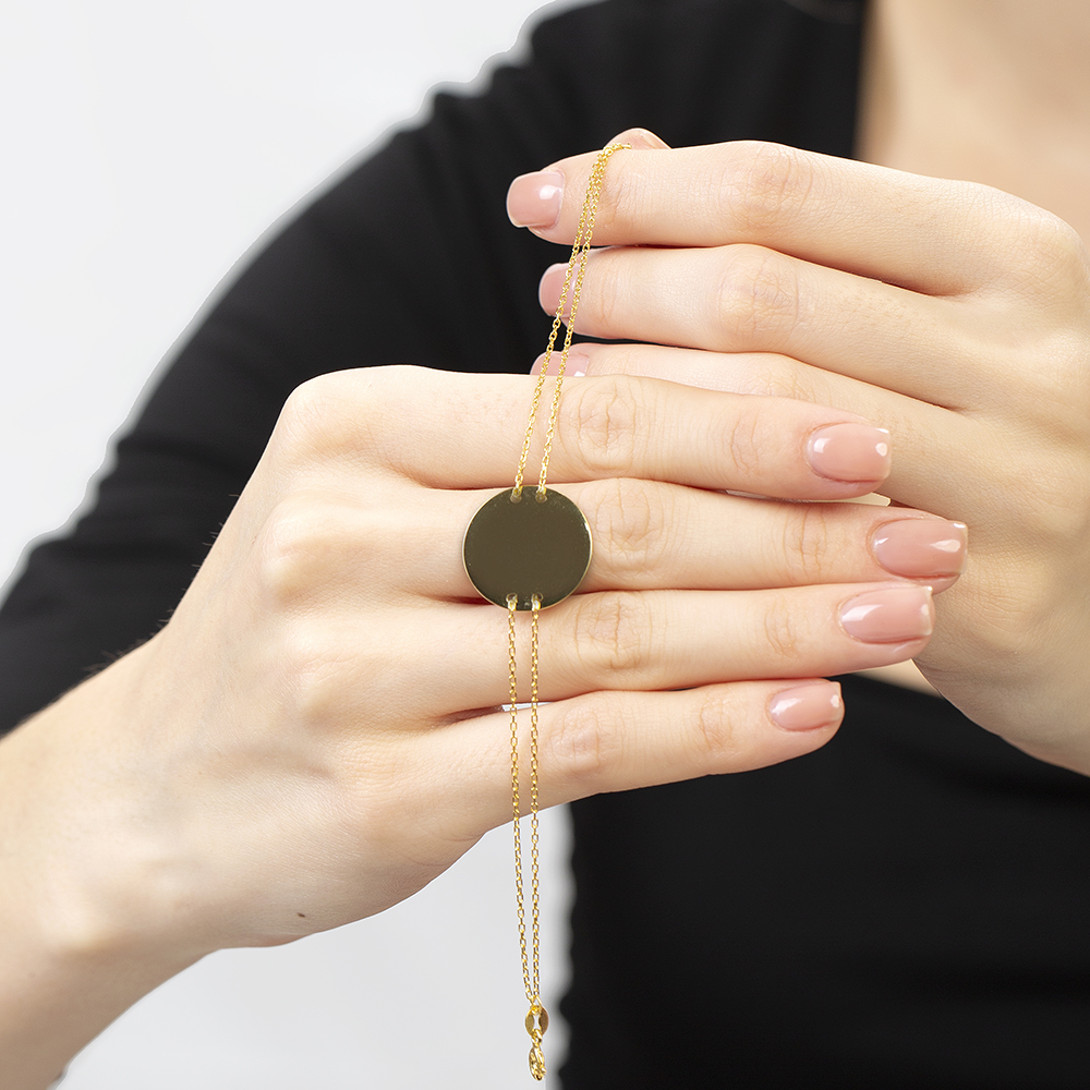 Altın Renk İsme Özel Yazılı 925 Ayar Gümüş Kadın Bileklik - 3