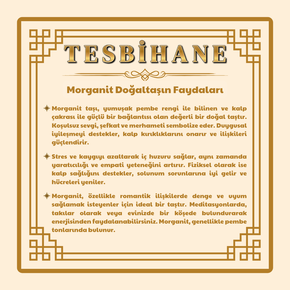 Altın Rengi Metal Zincirli Dorika Top Süslemeli Amorf Morganit Doğaltaş Kadın Bileklik - 5