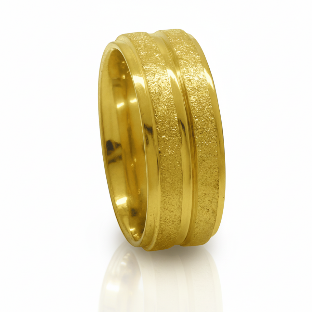 Altın Renk Modern Tasarım 316L Kalite Paslanmaz Kadın Çelik Yüzük Alyans - 14 Ölçü - 4