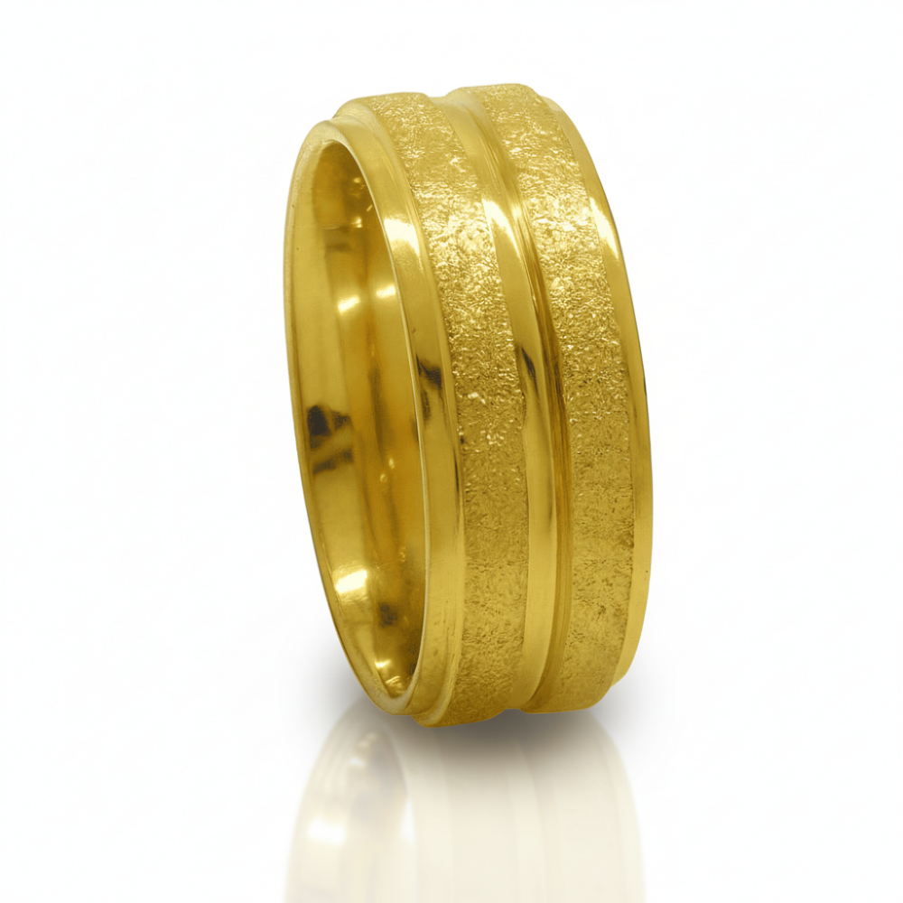 Altın Renk Modern Tasarım 316L Kalite Paslanmaz Kadın Çelik Yüzük Alyans - 21 Ölçü - 2