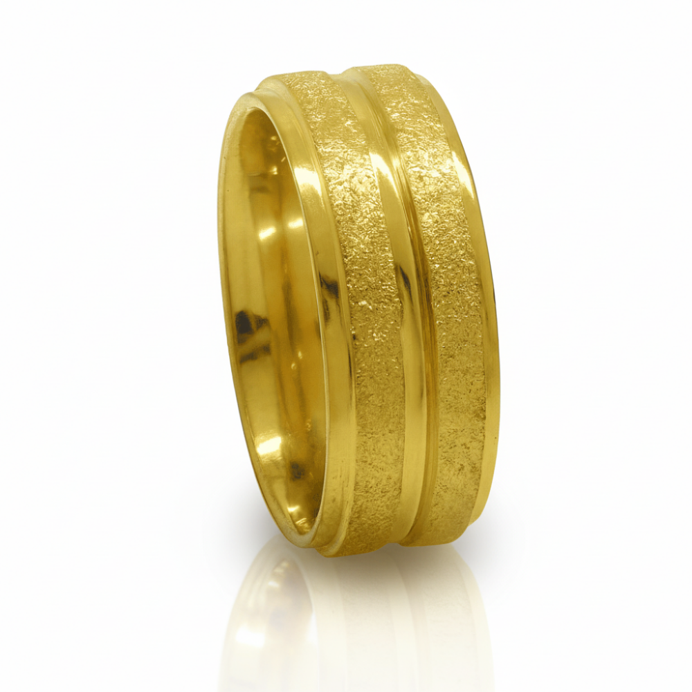 Altın Renk Modern Tasarım 316L Kalite Paslanmaz Kadın Çelik Yüzük Alyans - 21 Ölçü - 4