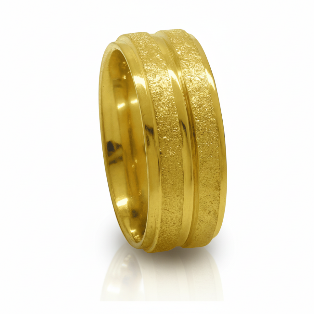 Altın Renk Modern Tasarım 316L Kalite Paslanmaz Kadın Çelik Yüzük Alyans - 24 Ölçü - 4