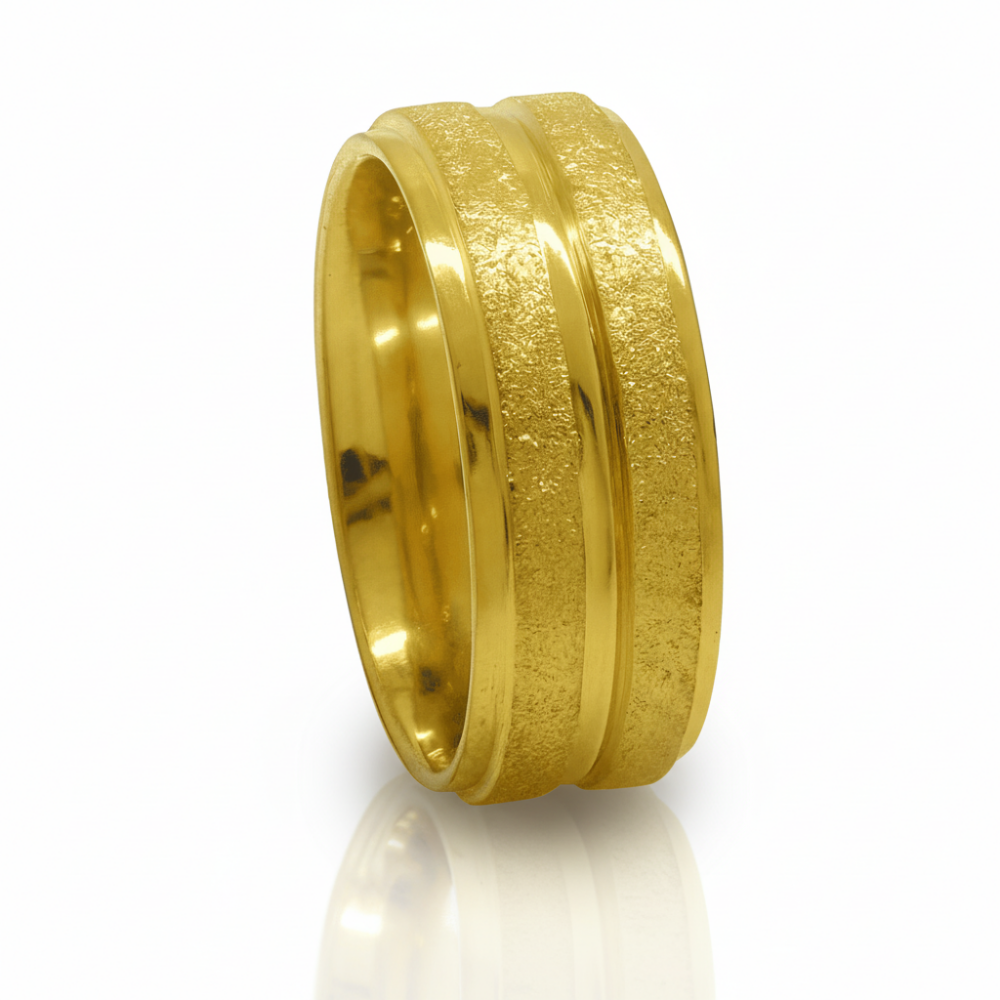 Altın Renk Modern Tasarım 316L Kalite Paslanmaz Kadın Çelik Yüzük Alyans - 27 Ölçü - 5