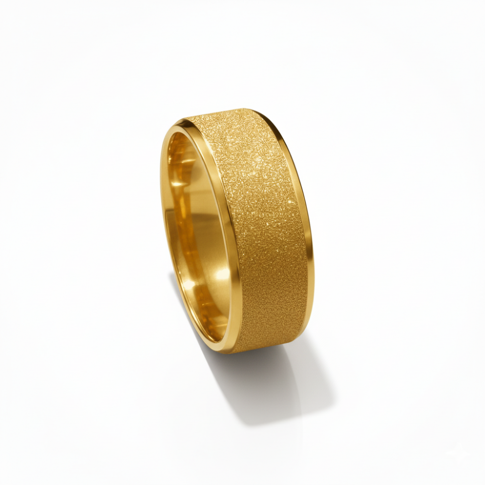 Altın Renk Zarif Tasarım 316L Kalite Paslanmaz Çelik Kadın Yüzük Alyans - 18 Ölçü - 5