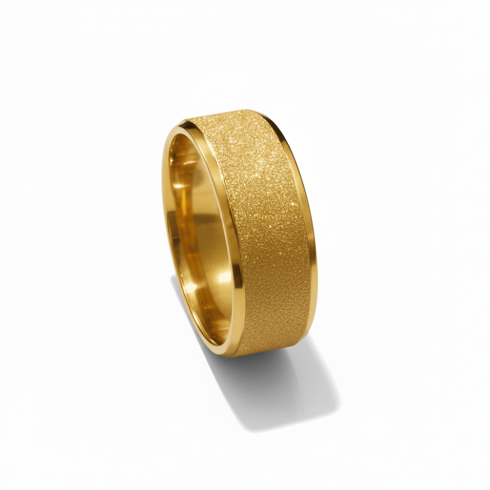 Altın Renk Zarif Tasarım 316L Kalite Paslanmaz Çelik Kadın Yüzük Alyans - 19 Ölçü - 4