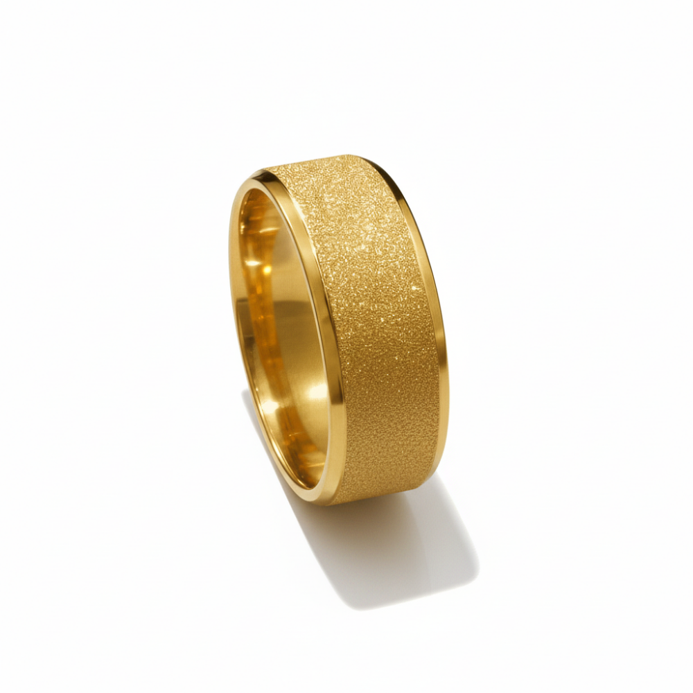 Altın Renk Zarif Tasarım 316L Kalite Paslanmaz Çelik Kadın Yüzük Alyans - 27 Ölçü - 5