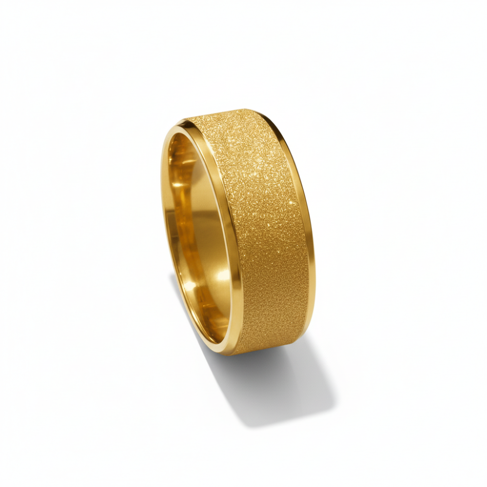 Altın Renk Zarif Tasarım 316L Kalite Paslanmaz Çelik Kadın Yüzük Alyans - 27 Ölçü - 4