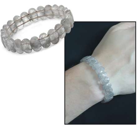 Gri Kristal Kuvars Doğaltaş Rolex Erkek Bileklik - Tesbihane