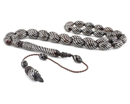 Gümüş İşlemeli Özel Yapım Kuka Tesbih - Tesbihane