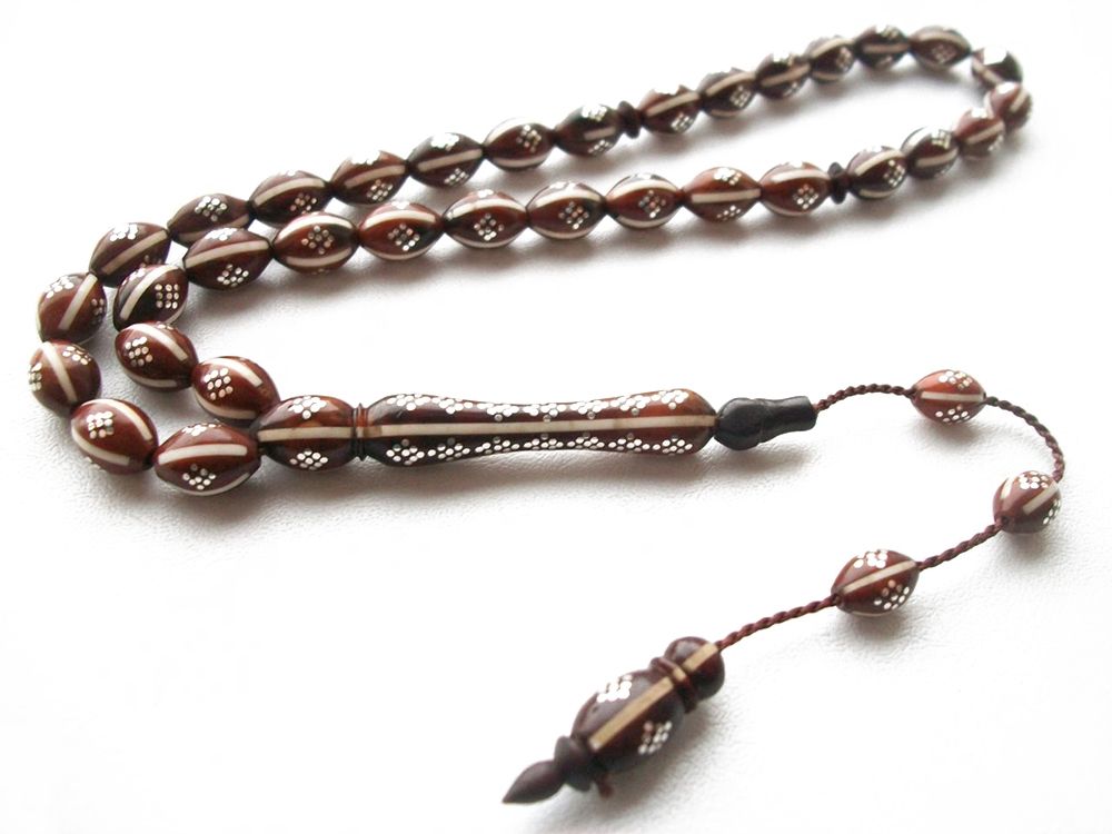 Gümüş İşlemeli Özel Yapım Mineli Kuka Tesbih - 2