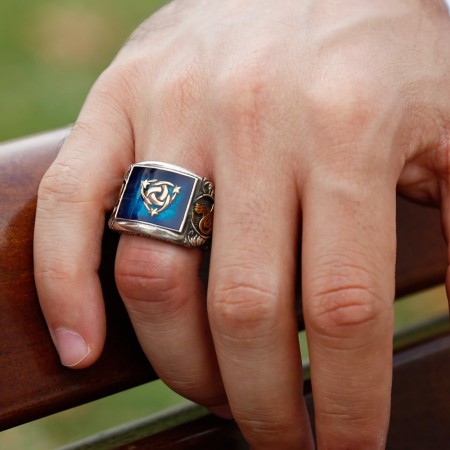 Gümüş Mineli Teşkilat-ı Mahsusa Yüzük - Tesbihane