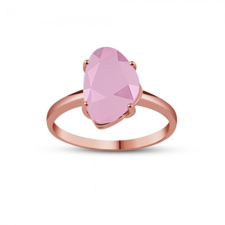 Gümüş Pembe Taşlı Yüzük - Tesbihane