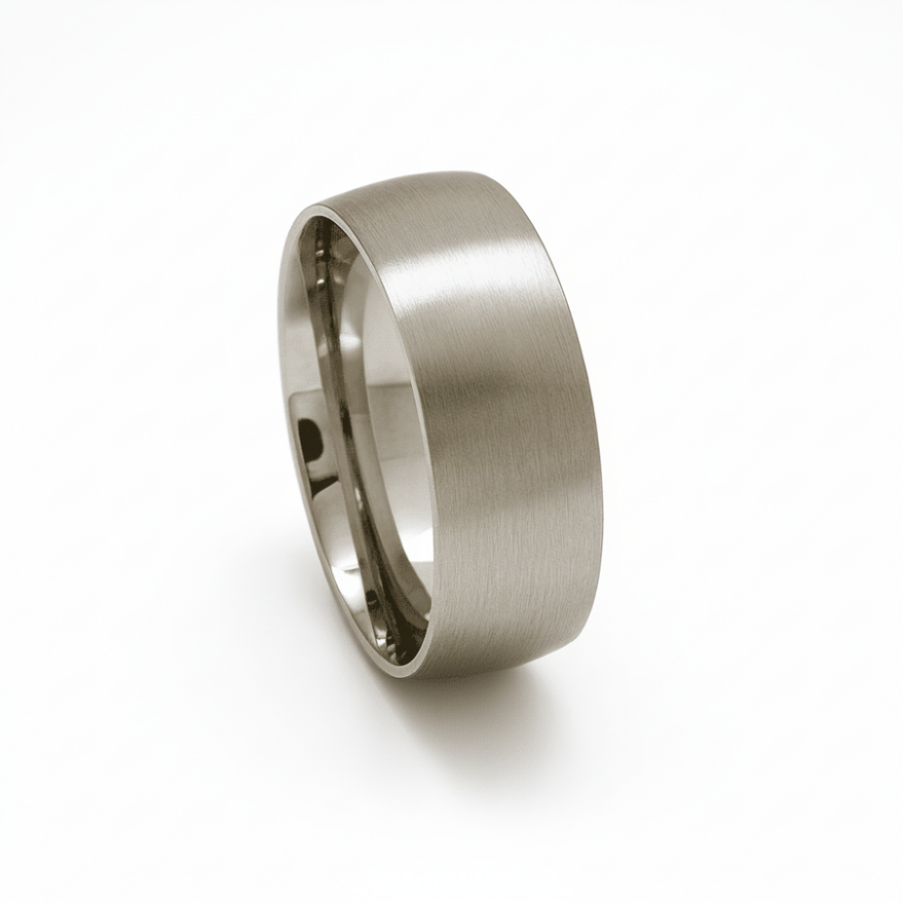 Gümüş Renk Klasik Tasarım 316L Kalite Paslanmaz Çelik Erkek Yüzük Alyans - 21 Ölçü - 3