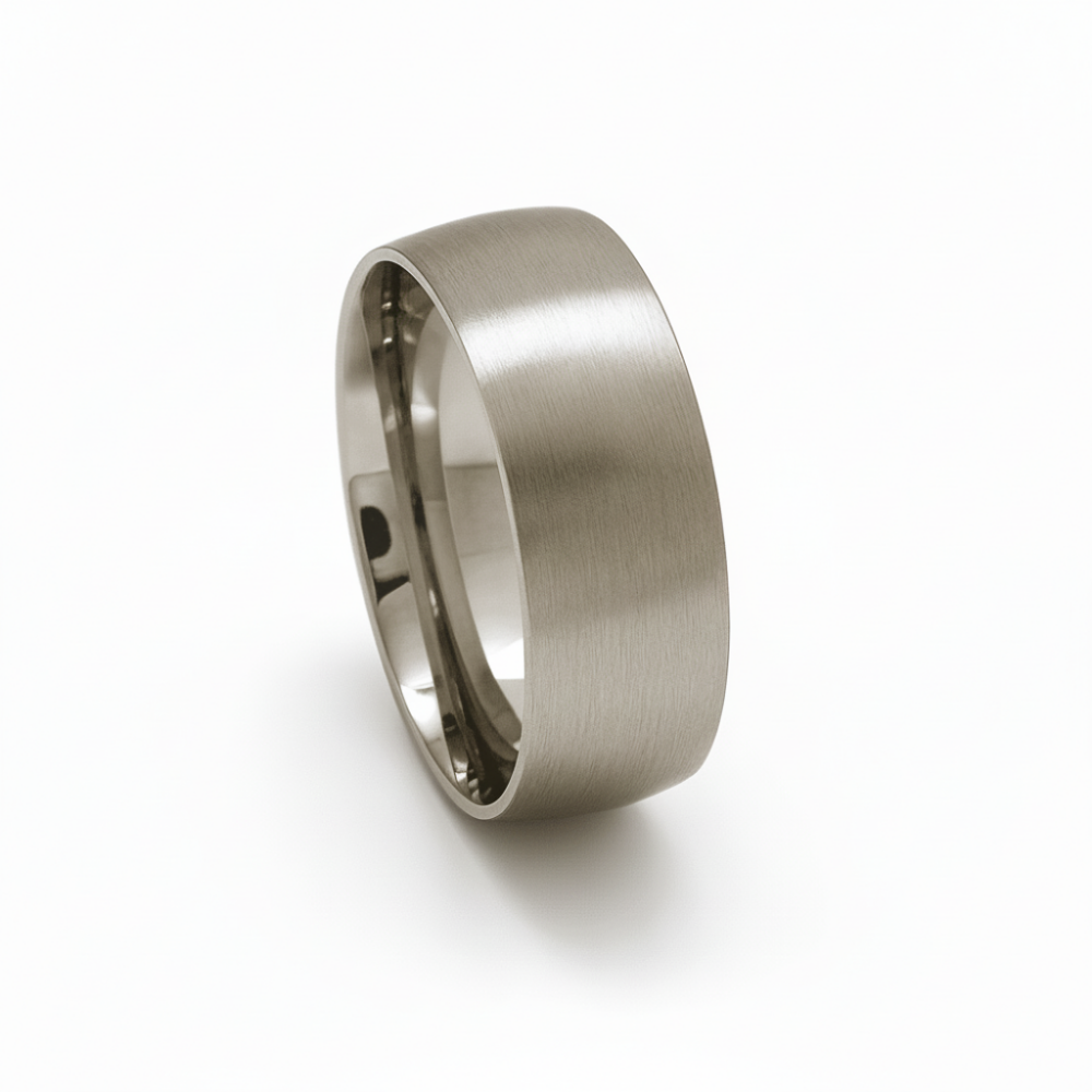 Gümüş Renk Klasik Tasarım 316L Kalite Paslanmaz Çelik Erkek Yüzük Alyans - 24 Ölçü - 3